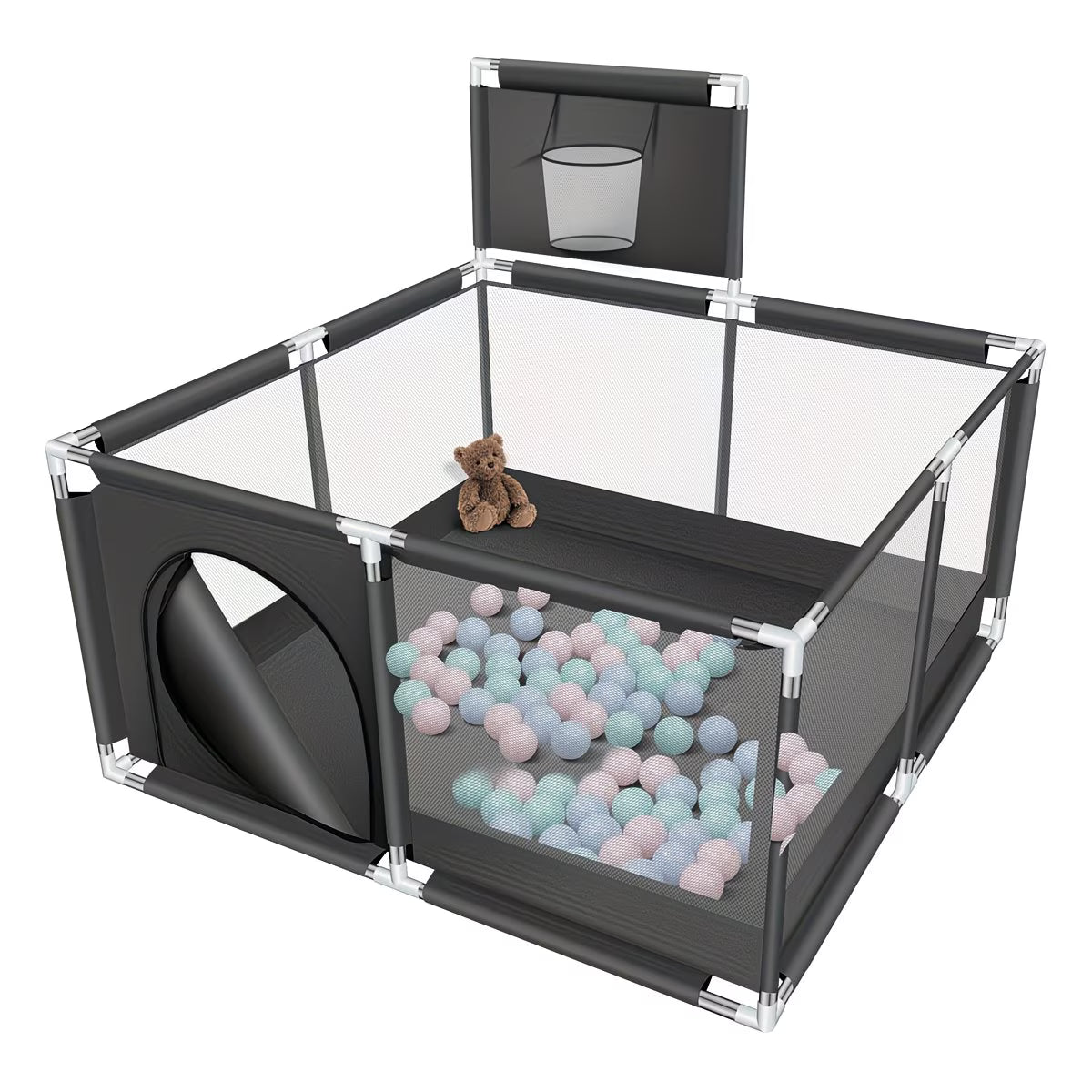 Baby & Me™ Large Baby Playpen Activity Centre — Safe Mesh Play Yard with Non-Slip Base (127 × 127 cm)