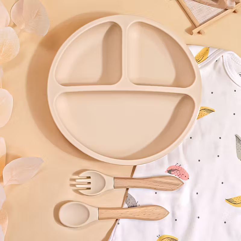 Baby & Me™ 3-Piece Silicone Baby Feeding Set – Neutral Collection