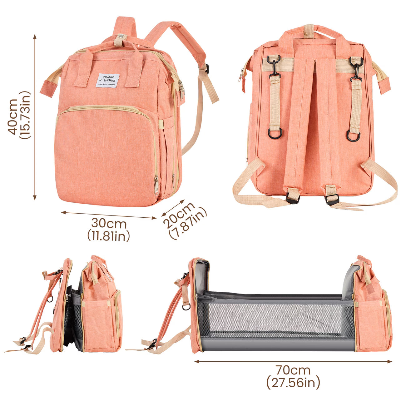 Baby & Me™ Multi-Function Nappy Backpack – Travel Changing Set (Pink)