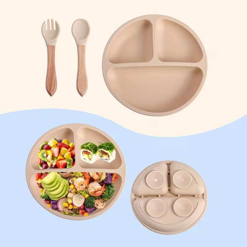 Baby & Me™ 3-Piece Silicone Baby Feeding Set – Neutral Collection