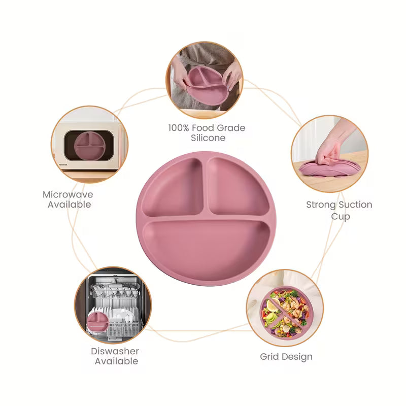 Baby & Me™ 3-Piece Silicone Baby Feeding Set – Blush Collection