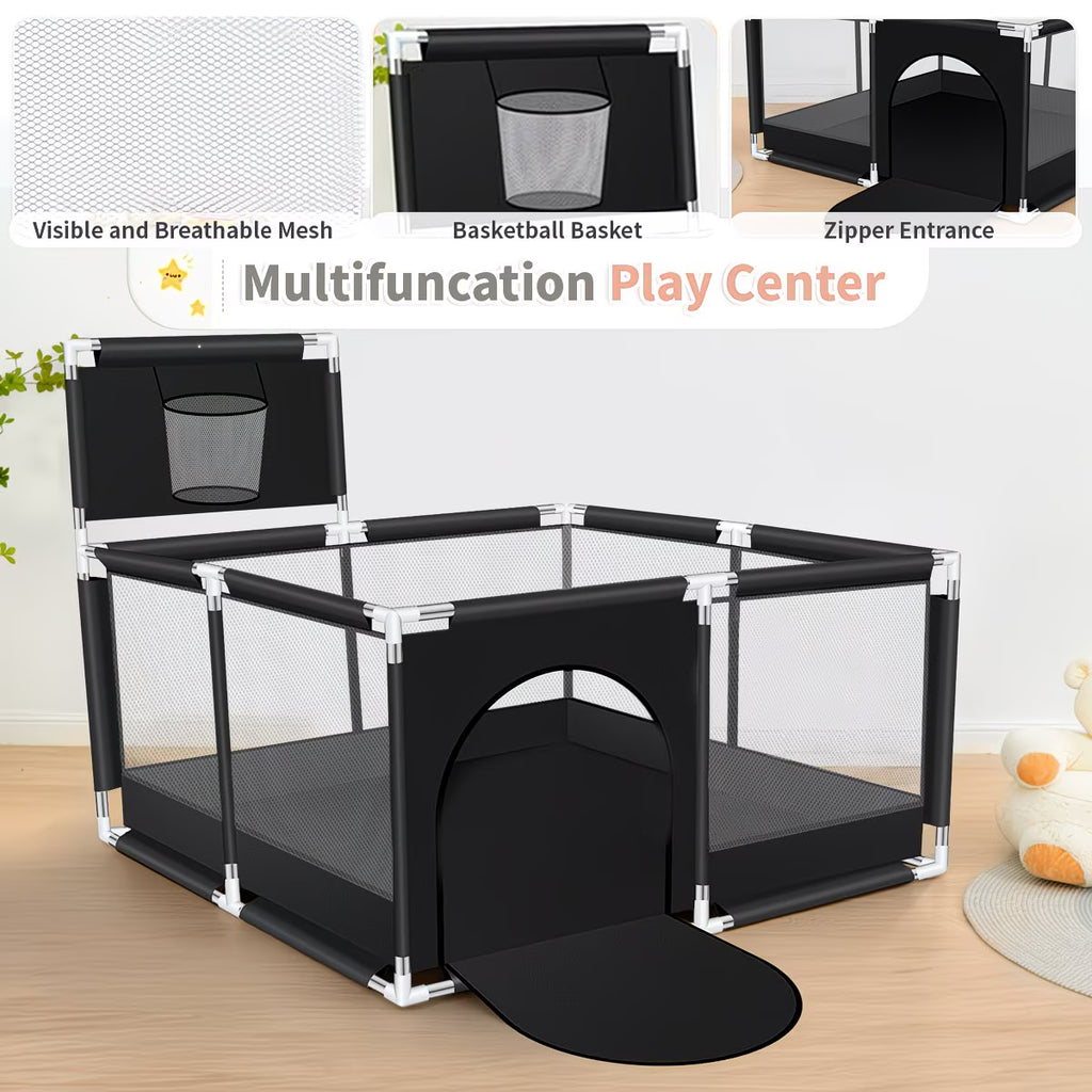 Baby & Me™ Large Baby Playpen Activity Centre — Safe Mesh Play Yard with Non-Slip Base (127 × 127 cm)