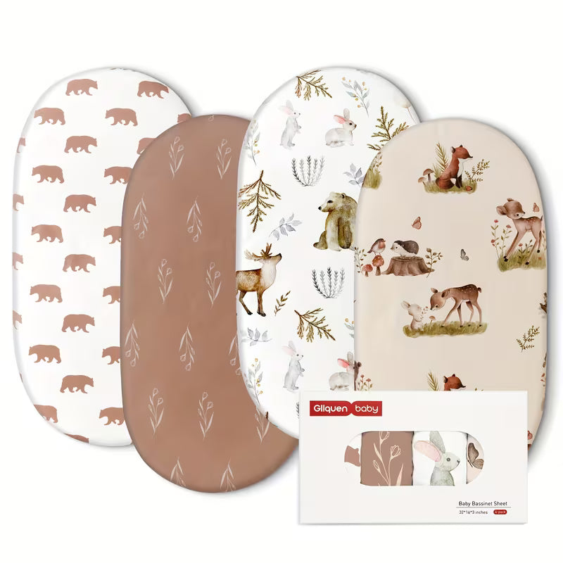 Baby & Me™ Moses Basket Sheets – Neutral Sleep Essentials