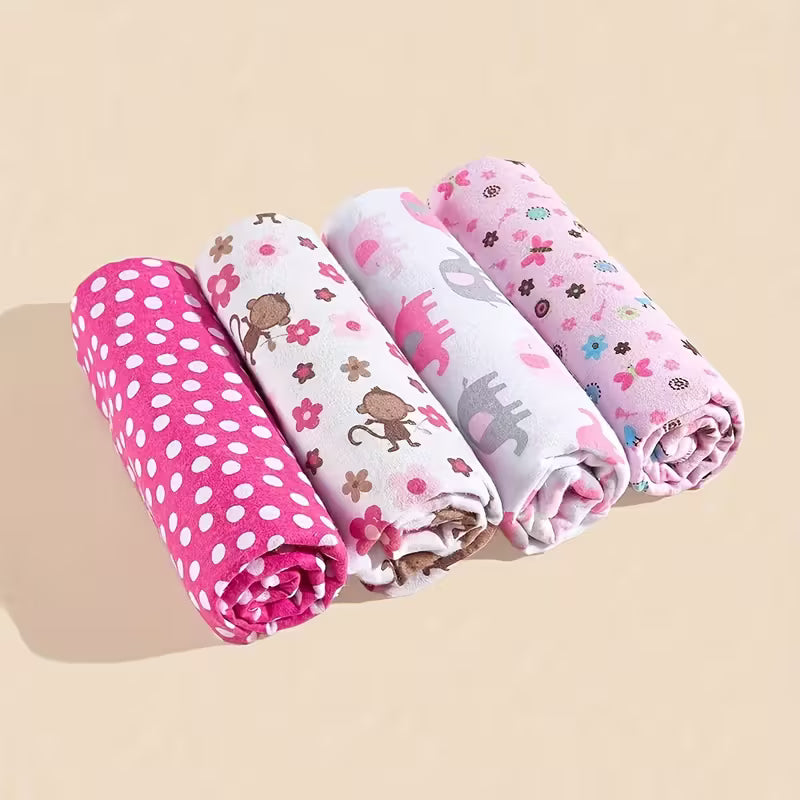 Baby & Me™ Soft Muslin Baby Cloths – Blush Comfort Collection (4 Pack)