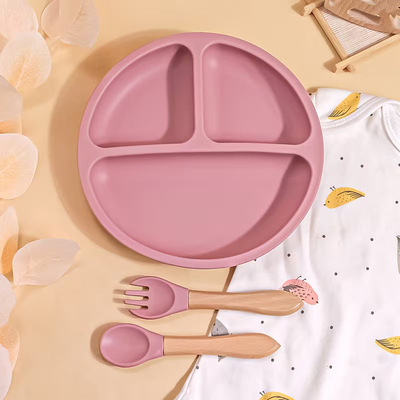 Baby & Me™ 3-Piece Silicone Baby Feeding Set – Blush Collection