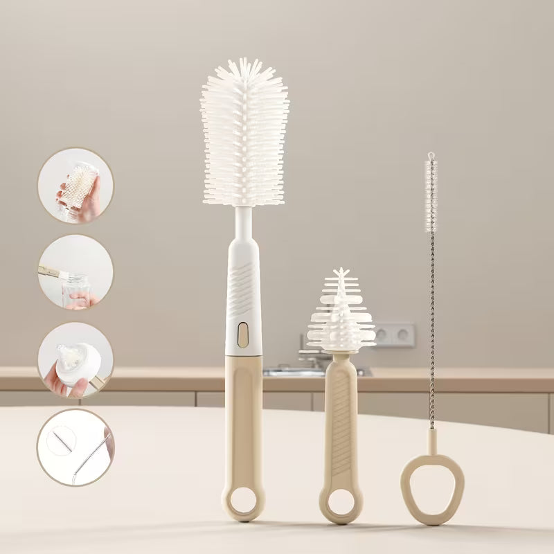 Baby & Me™ Soft Baby Bottle Brushes – Neutral Comfort Collection