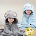 Baby & Me™ Soft Hooded Baby Towel – Blue Comfort Collection